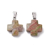 Natural Unakite Pendants G-K359-02P-08-1