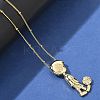 Brass Micro Pave Clear Cubic Zirconia Pendant Necklaces LS-NJEW-M084-01G-01-4