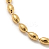201 Stainless Steel Rugby Beaded Chain Bracelets BJEW-G696-01B-G-2