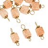 10Pcs Transparent Crackled Glass Cube Connector Charms PALLOY-JF03942-1
