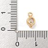 Flat Round Brass Micro Pave Cubic Zirconia Charms KK-Z072-02KCG-01-3