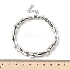 304 Stainless Steel Rectangle Link Chains Bracelets for Men & Women BJEW-D042-46P-5