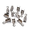 Tarnish Resistant 201 Stainless Steel Fold Over Crimp Cord Ends X-STAS-R055-08-4