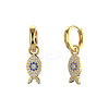 Fish 925 Sterling Silver Micro Pave Cubic Zirconia Leverback Earrings for Woman EJEW-Q384-03G-2