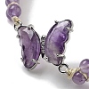 Natural Amethyst Braided Round Bead Bracelets BJEW-K251-06B-3