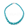 Dyed Synthetic Turquoise Graduated Beaded Necklaces NJEW-P279-03-2