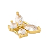 Brass Clear Cubic Zirconia Connector Charms/Links FIND-L019-07G-08-2