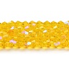 Transparent Electroplate Glass Beads Strands GLAA-F029-4mm-D22-1