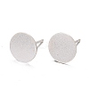 925 Sterling Silver Flat Pad  Stud Earring Findings STER-K167-045G-S-1