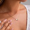 Simple Style Adjustable 316L Surgical Stainless Steel Heart and Initial Pendant Necklaces for Women WG95AEF-01-2
