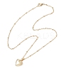 Brass Heart Locket Photo Pendant 304 Stainless Steel Satellite Chain Necklaces for Women NJEW-JN05734-4