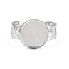 Hollow Heart 304 Stainless Steel Cuff Ring Components SA-CBA82C8-02C-P-2