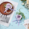 2Pcs 2 Styles Silk Cloth Imitation Rose Wrist Corsage AJEW-DR0002-09-3