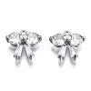Brass Inlaid Clear Cubic Zirconia Charms LS-ZIRC-S069-018P-1