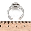 Hollow Heart 304 Stainless Steel Cuff Ring Components SA-CBA82C8-02B-P-3