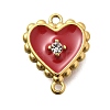 304 Stainless Steel Enamel Heart Connector Charms STAS-Q337-02G-2
