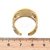 304 Stainless Steel Rhinestone Saint Benedict Open Cuff Rings RJEW-M069-01G-3