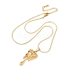 304 Stainless Steel Melted Heart Pendant Snake Chain Necklaces for Women NJEW-F354-09G-2