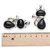 Synthetic Blue Goldstone Kitten Pendants G-P352-B03-3