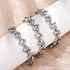 304 Stainless Steel Rhombus Link Chain Necklaces for Women Men NJEW-F363-02P-2
