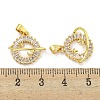 Planet Rack Plating Brass Clear Cubic Zirconia Pendants KK-M291-09G-3