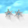 Star Brass Micro Pave Cubic Zirconia Ear Studs EJEW-D304-36P-4