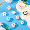 7Pcs 7 Colors Polymer Clay with Imitation Pearl Beads CLAY-TA0001-78-4