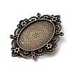 Tibetan Style Alloy Rhinestone & Oval Tray Cabochon Settings X-TIBEP-5436-AB-LF-2