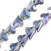 Electroplate Transparent Glass Beads Strands EGLA-N002-44-10-1
