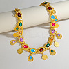 Ethnic Style Alloy with Acrylic Colorful Oval Link Chain Teardrop Tassel Waist Belly Chains for Women FS-WGB9AE6-01-4
