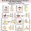 16Pcs 8 Styles Valentine's Day Brass Enamel Pendants KK-BBC0028-93-2