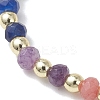 Rondelle Natural Malaysia Jade & Electroplate Non-magnetic Synthetic Hematite Beads Stretch Bracelets for Women BJEW-JB13389-3