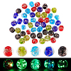 50Pcs 5 Colors Luminous Handmade Gold Sand Lampwork Beads LAMP-PH0001-31-1