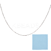 1Pc Sterling Silver Heart Link Chain Necklaces for Women NJEW-BC0001-13-1