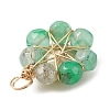 Natural & Synthetic Mixed Gemstone Faceted Flower Pendants PALLOY-JF02157-4