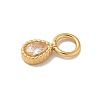 Ion Plating(IP) 304 Stainless Steel with Rhinestone Charms STAS-G351-18G-02-2