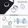 12Pcs Stainless Steel Grooved Finger Ring Settings STAS-UN0038-94B-5