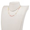 Faceted Glass Beaded Necklaces NJEW-JN03278-02-4