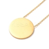 304 Stainless Steel Flat Round Pandant Necklace for Women NJEW-O126-01G-03-2