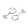 Anti-Tarnish Rhodium Plated 999 Fine Silver Texture Round Dangle Earrings for Women LS-EJEW-S215-01P-3