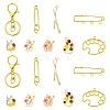 DIY Painting Theme Alloy Keychain Brooch Pin Making Kits DIY-YW0008-71-1