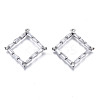 Brass Inlaid Clear Cubic Zirconia Pendants ZIRC-S069-035P-1