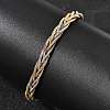 304 Stainless Steel Interlocking Herringbone Chain Bracelet for Women BJEW-K240-08A-M-1