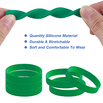 12Pcs Word Silicone Cord Bracelet Wristband BJEW-CN0001-05A-1