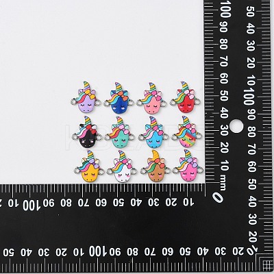 60Pcs 12 Styles Alloy Enamel Connector Charms ENAM-CJ0004-32-1