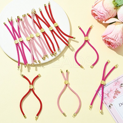 12Pcs 3 Colors Nylon Cords Bracelet Makings Fit for Connector Charms AJEW-YW0001-40A-1