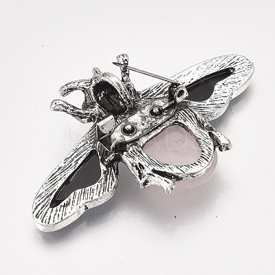 Natural Rose Quartz Brooches/Pendants G-S353-08M-1