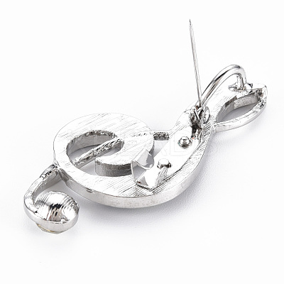 Musical Note Natural Abalone Shell/Paua Shell Brooch Pin G-N333-002-RS-1