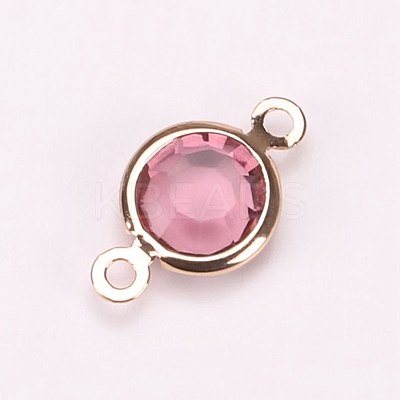 Brass Pave Glass Connector Charms FIND-WH0420-93KCG-03-1