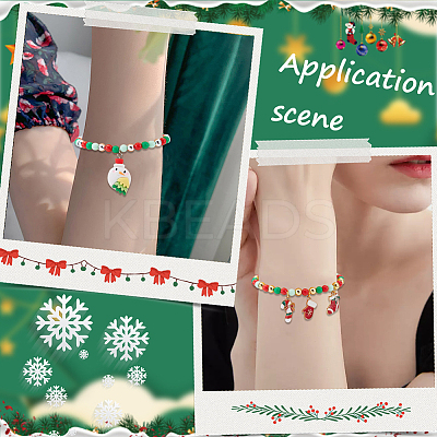 Christmas Theme 1500Pcs 5 Colors Opaque Acrylic Beads MACR-SP0001-01A-01-1